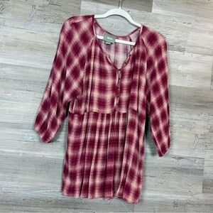 Maeve Pink Plaid Top